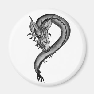 Dragon zwart-wit ontwerp magneet