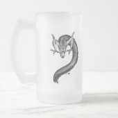 Dragon zwart-wit ontwerp matglas bierpul (Links)
