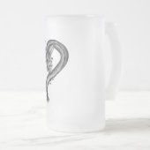 Dragon zwart-wit ontwerp matglas bierpul (Voorkant rechts)