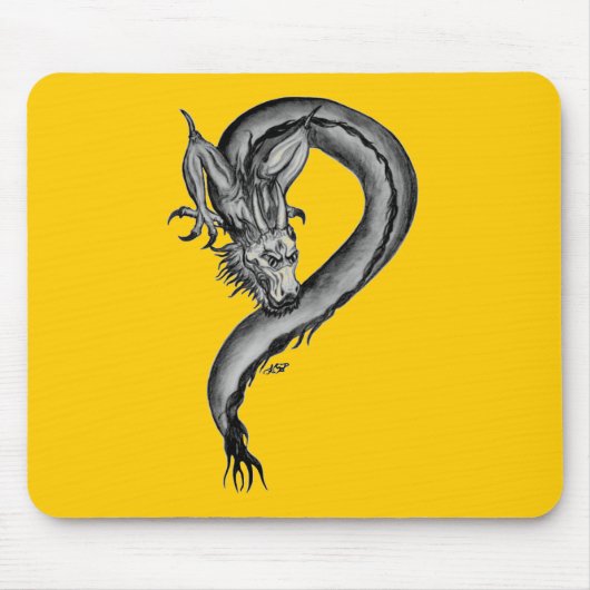 Dragon zwart-wit ontwerp muismat (Voorkant)