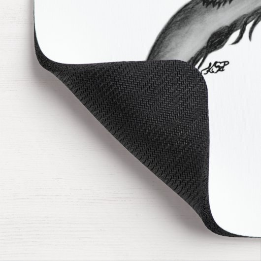 Dragon zwart-wit ontwerp muismat (Hoek)