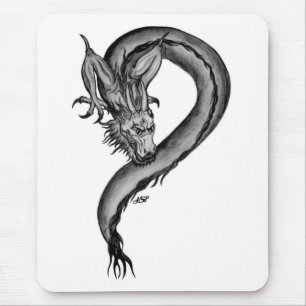 Dragon zwart-wit ontwerp muismat