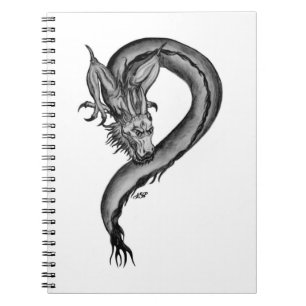 Dragon zwart-wit ontwerp notitieboek