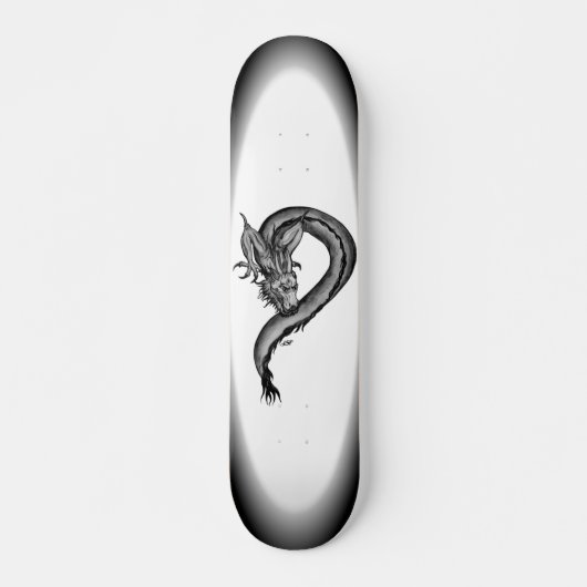 Dragon zwart-wit ontwerp persoonlijk skateboard (Voorkant)
