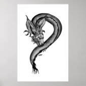 Dragon zwart-wit ontwerp poster (Voorkant)