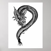 Dragon zwart-wit ontwerp poster (Voorkant)