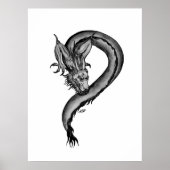 Dragon zwart-wit ontwerp poster (Voorkant)