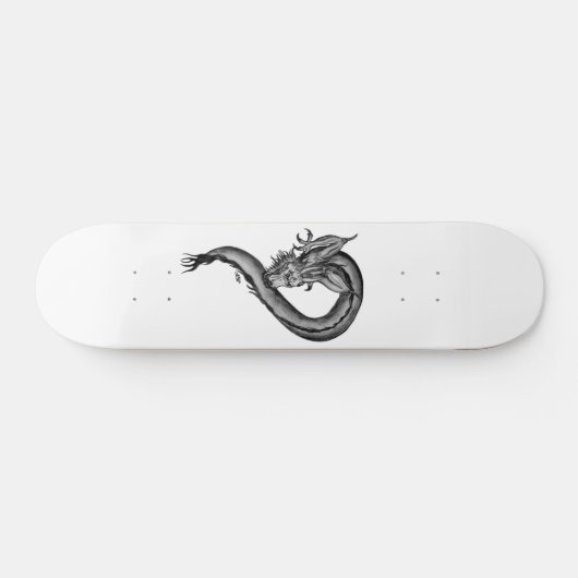 Dragon zwart-wit ontwerp skateboard (Horizontaal)