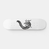 Dragon zwart-wit ontwerp skateboard (Horizontaal)