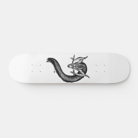 Dragon zwart-wit ontwerp skateboard (Horizontaal)