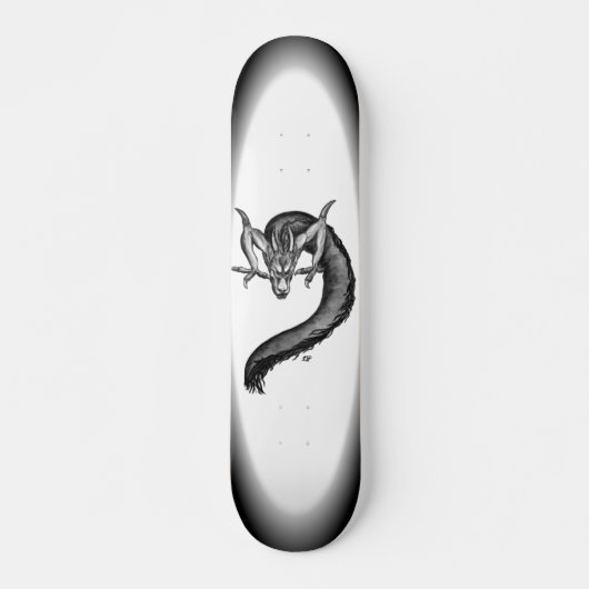 Dragon zwart-wit ontwerp skateboard (Voorkant)