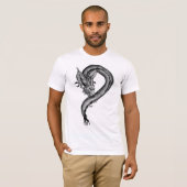 Dragon zwart-wit ontwerp t-shirt (Voorkant volledig)
