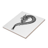 Dragon zwart-wit ontwerp tegeltje (Zijkant)