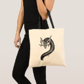 Dragon zwart-wit ontwerp tote bag (Voorkant (product))
