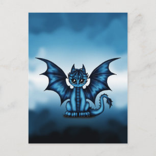 Dragonbaby blauw briefkaart