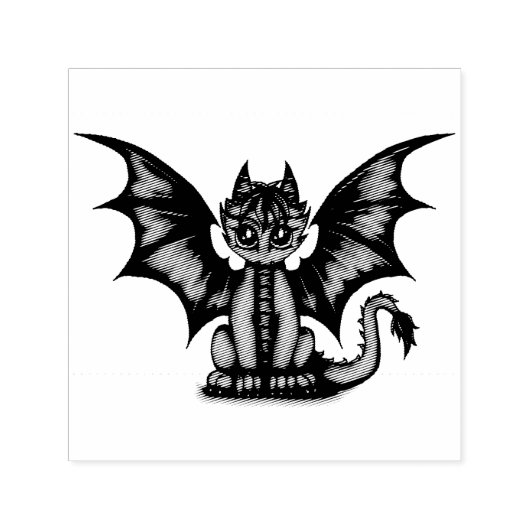 Dragonbaby blauw  zelfinktende stempel (Design)