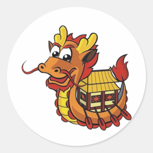 Dragonboot Ronde Sticker (Voorkant)