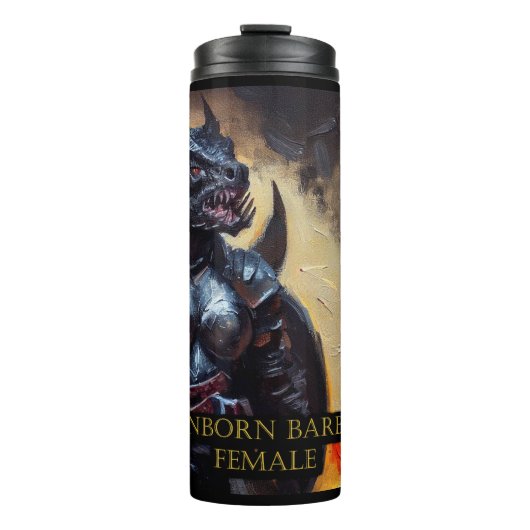 Dragonborn barbaars Vrouw Thermosbeker (Voorkant)