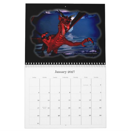 DragonCat Design 2009 3D Dragons Kalender (Jan 2027)