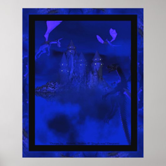 Dragoncats Blue Mist Dragon Fantasy Poster (Voorkant)