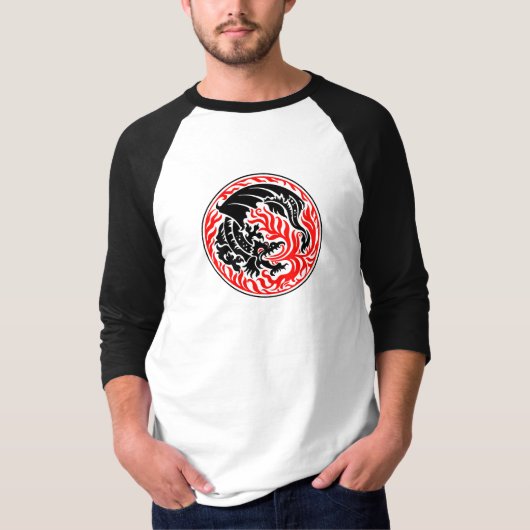 Dragoncircle - Black with Red Fire T-shirt (Voorkant)
