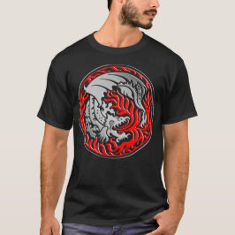 Dragoncircle - Chrome met rood vuur T-shirt