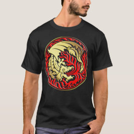 Dragoncircle - Goud met rood vuur T-shirt