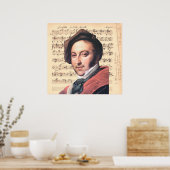 Dragonetti ~ Gioachino Rossini w/ Sheet Music Back Poster (Keuken)