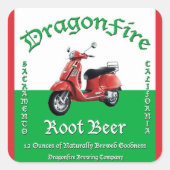 DragonFire Root Bier stickers (Voorkant)