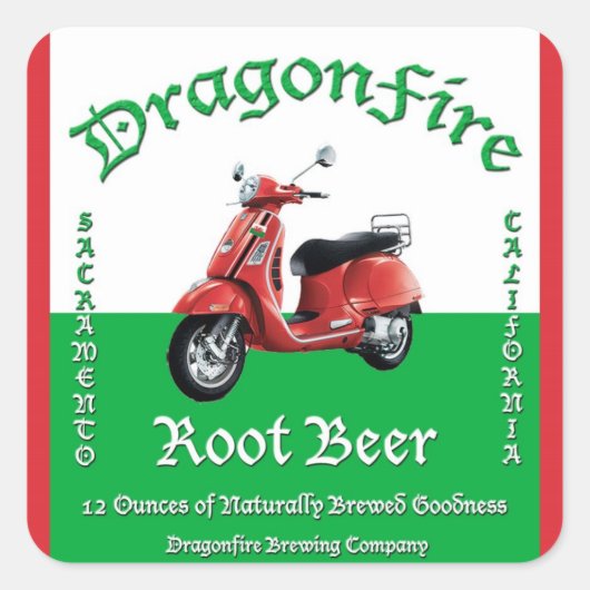 DragonFire Root Bier stickers (Voorkant)