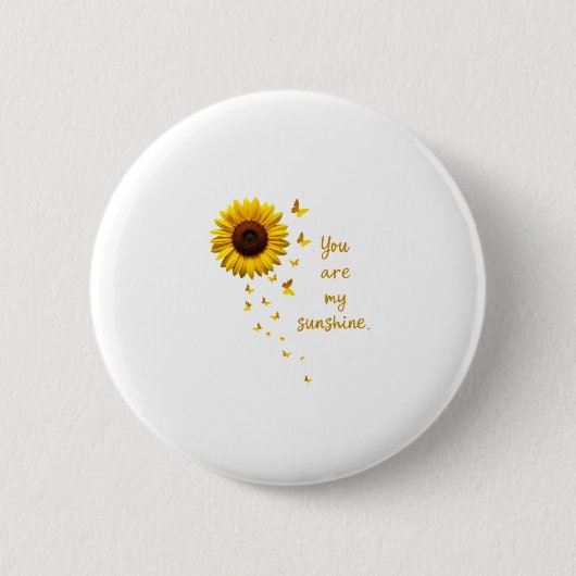 Dragonflies and Sunflower You Are My Sunshine Ronde Button 5,7 Cm (Voorkant)