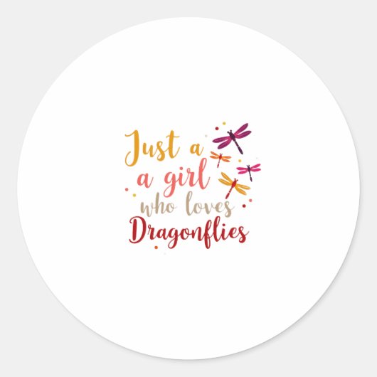 Dragonflies Animals Women Gift Idea Dragonfly (1) Ronde Sticker (Voorkant)