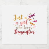 Dragonflies Animals Women Gift Idea Dragonfly (1) Sparkling Wijnetiket (Enkel label)
