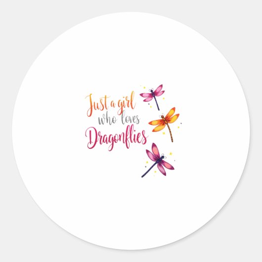 Dragonflies Animals Women Gift Idea Dragonfly (2) Ronde Sticker (Voorkant)