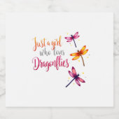 Dragonflies Animals Women Gift Idea Dragonfly (2) Sparkling Wijnetiket (Enkel label)