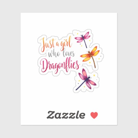 Dragonflies Animals Women Gift Idea Dragonfly (2) Sticker (Vel)