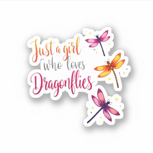 Dragonflies Animals Women Gift Idea Dragonfly (2) Sticker (Voorkant)