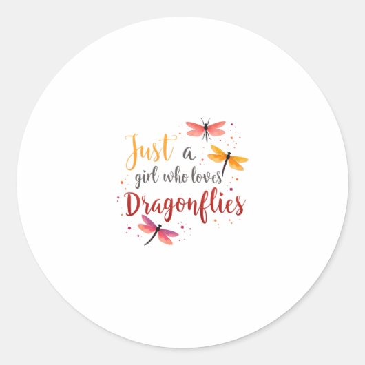 Dragonflies Animals Women Gift Idea Dragonfly (3) Ronde Sticker (Voorkant)