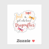 Dragonflies Animals Women Gift Idea Dragonfly (3) Sticker (Vel)