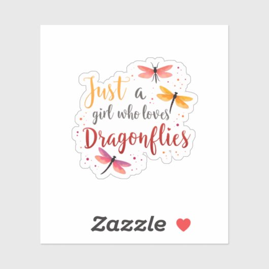Dragonflies Animals Women Gift Idea Dragonfly (3) Sticker (Vel)