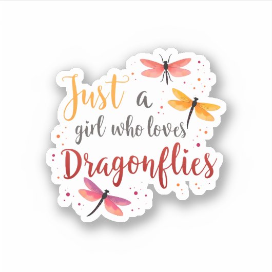 Dragonflies Animals Women Gift Idea Dragonfly (3) Sticker (Voorkant)