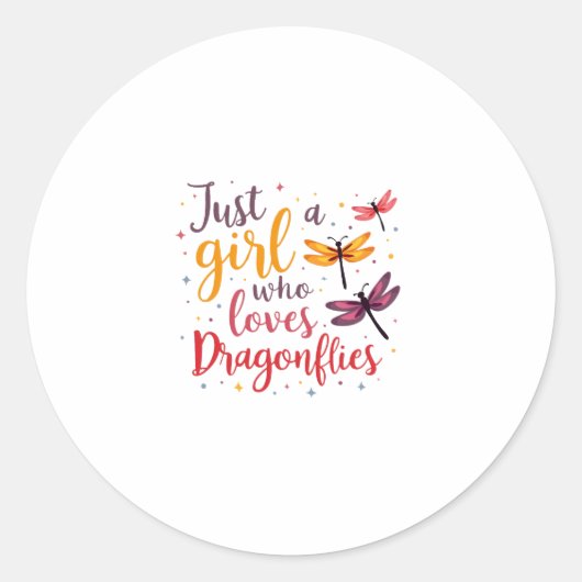 Dragonflies Animals Women Gift Idea Dragonfly (4) Ronde Sticker (Voorkant)