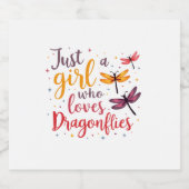 Dragonflies Animals Women Gift Idea Dragonfly (4) Sparkling Wijnetiket (Enkel label)
