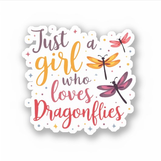Dragonflies Animals Women Gift Idea Dragonfly (4) Sticker (Voorkant)
