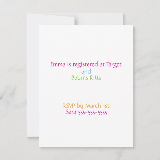 Dragonflies Baby shower Uitnodiging (Achterkant)