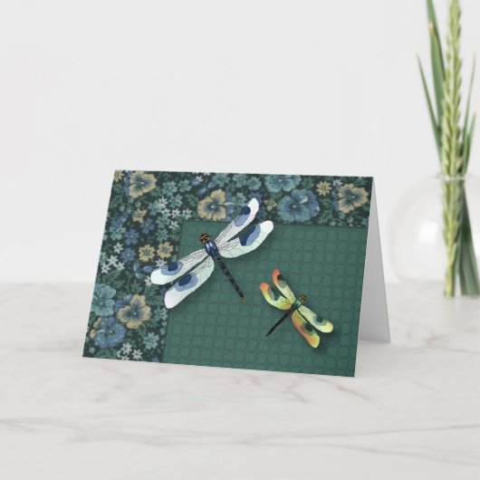 Dragonflies Birthday Kaart (grote afdruk) (Voorkant)