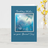 Dragonflies Birthday, Religieus, Man Kaart (Gele Bloem)