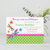 Dragonflies Birthday Uitnodiging 4 (Staand voorkant)