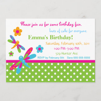 Dragonflies Birthday Uitnodiging 4