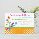 Dragonflies Birthday Uitnodiging 6 (Staand voorkant)